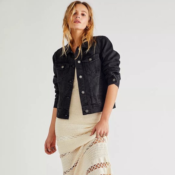 Free People Jackets & Blazers - NEW Free People Rumors Denim Jacket Black